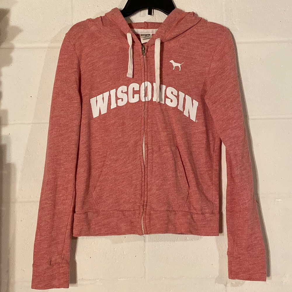 Pink brand Wisconsin hoodie